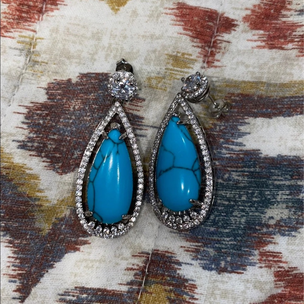 Turquoise tear drop earrings